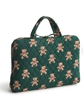 Vera Bradley Green Travel Tie Bag Organizer with Teddy Bear Print - New